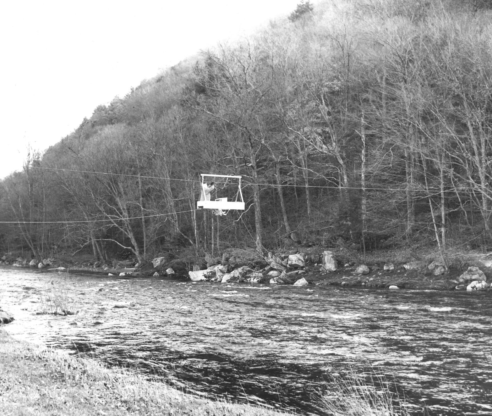 River crossing by cable car